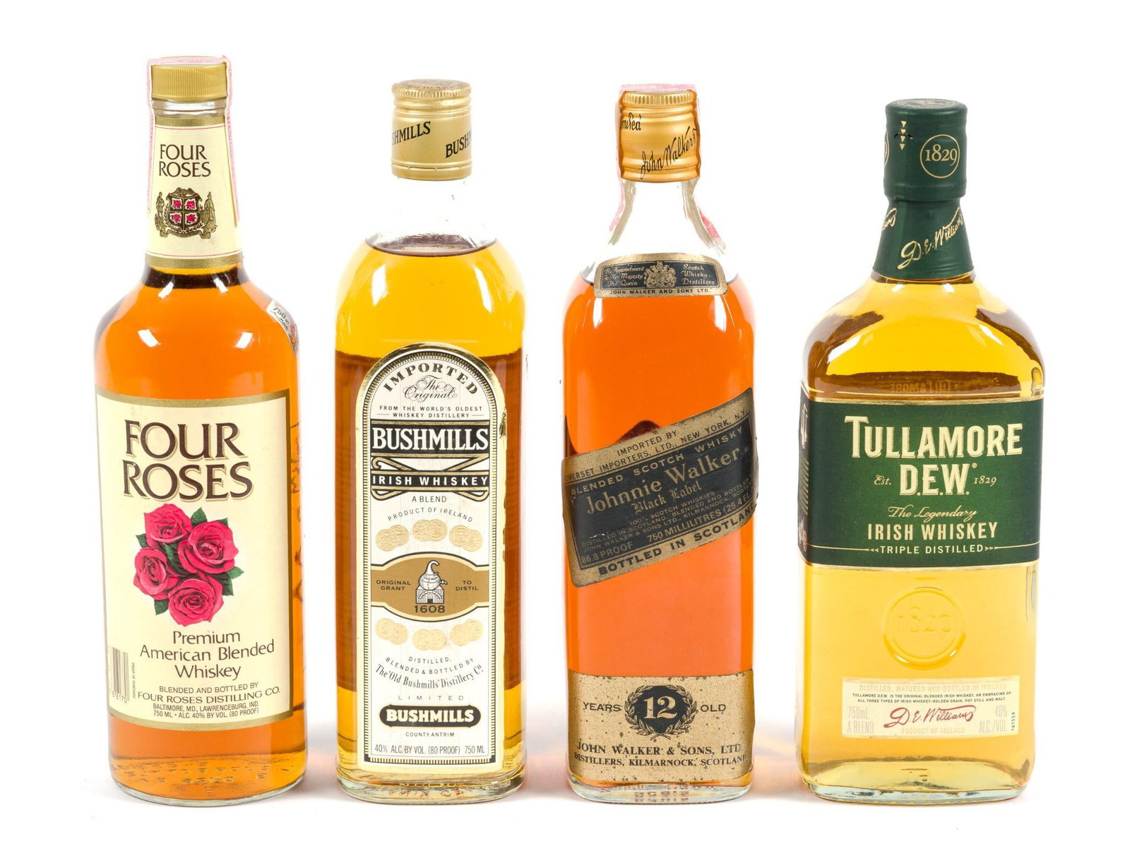 4 Bottles of Whiskey Incl. Johnnie Walker Black Label (1 of 3)