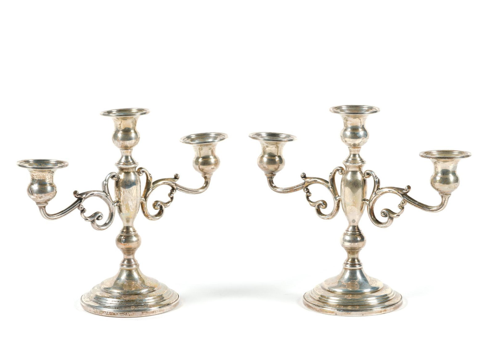 Pair of Weighted Sterling Candelabra (1 of 4)