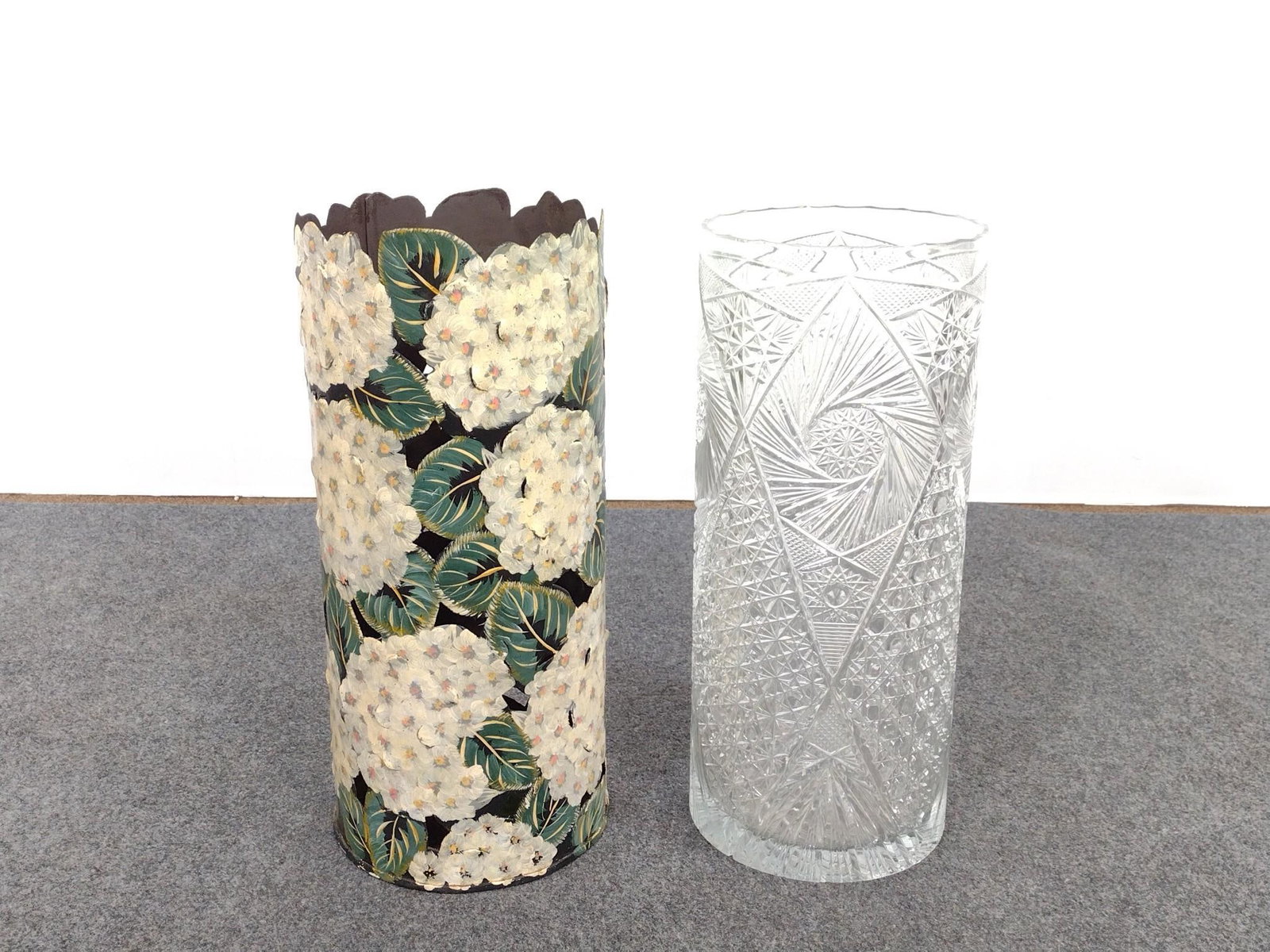 Metal and Glass Floor Vases (1 of 6)