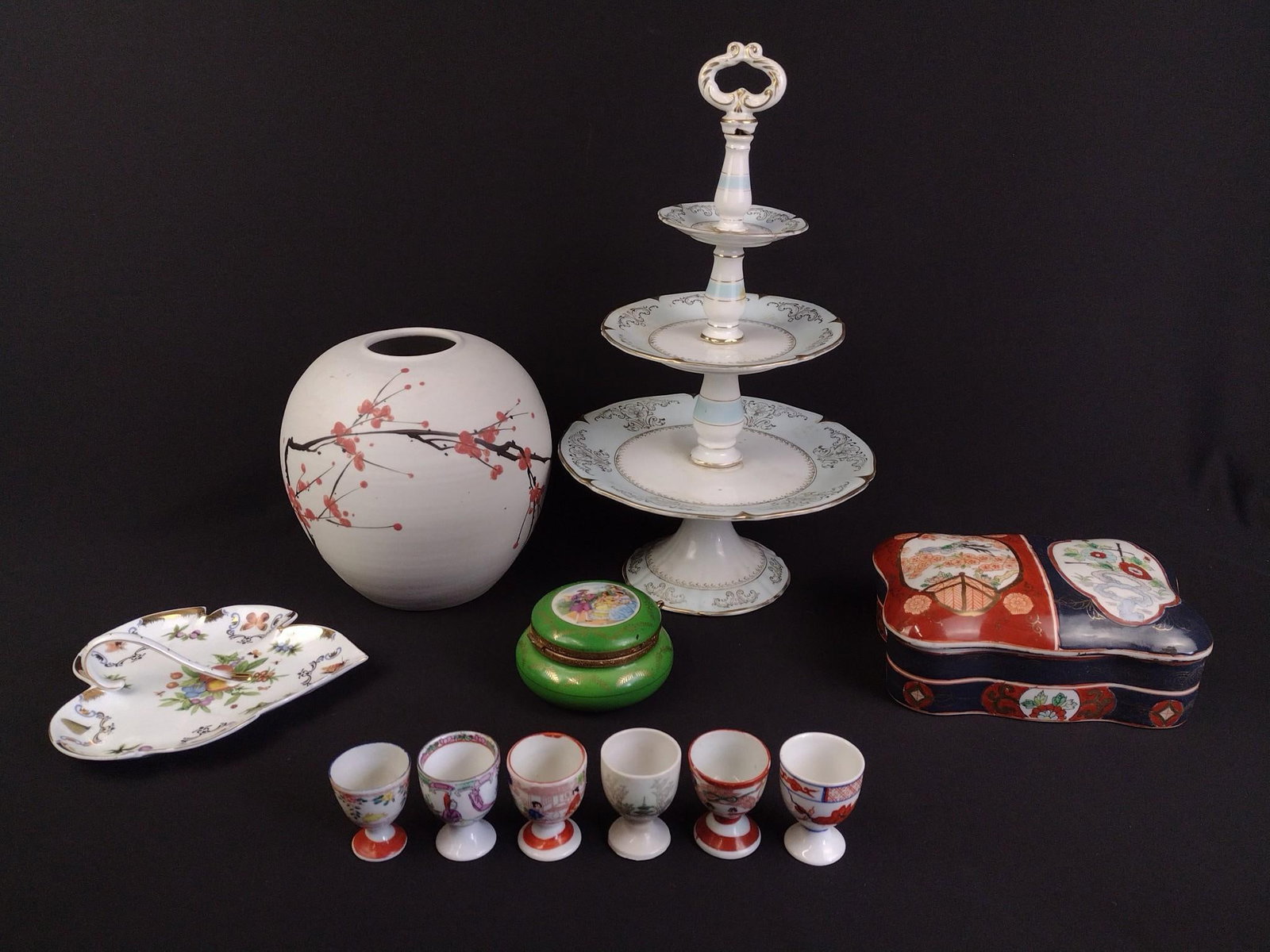 Porcelain & Ceramics Incl. Signed Plum Blossom Vase (1 of 10)