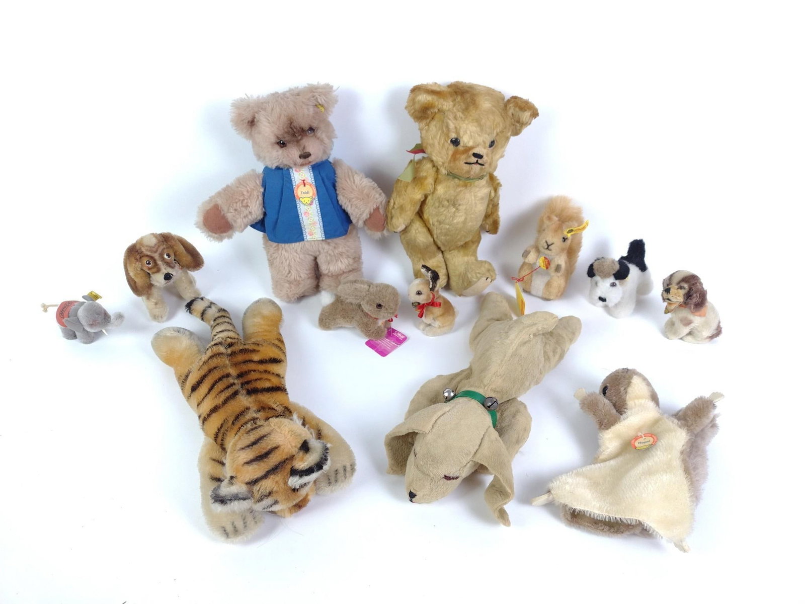 11 Vintage Steiff Stuffed Animals Incl. Teddy Bear and Puppets (1 of 9)