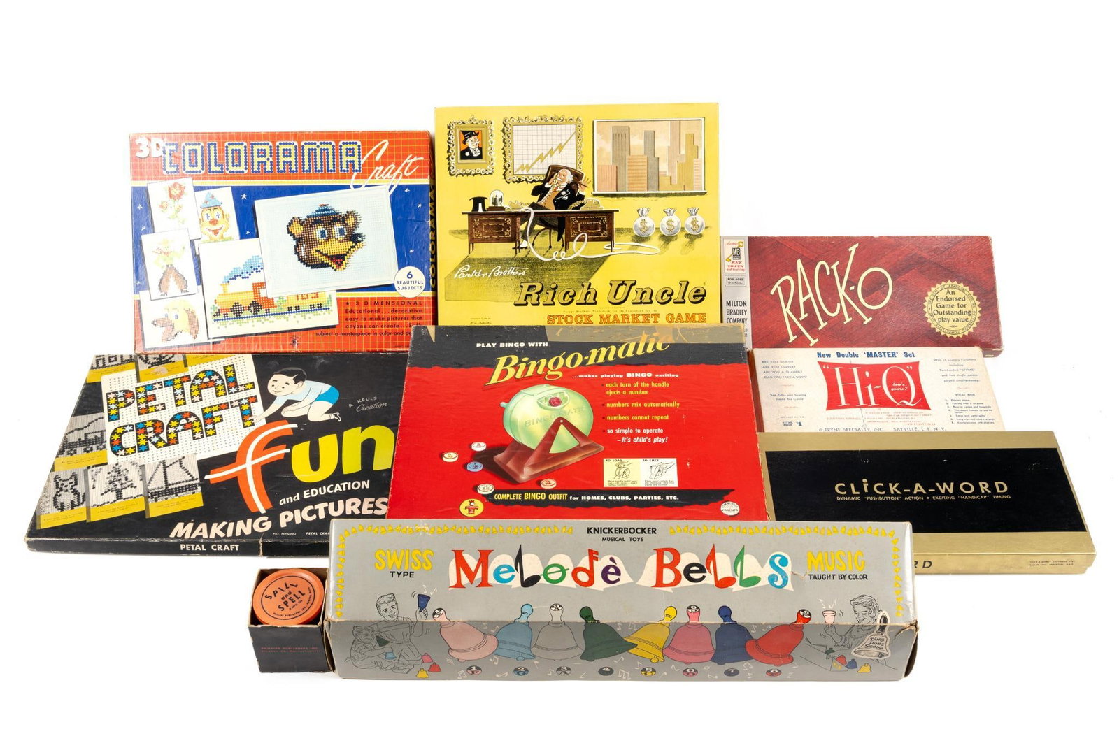 8 Vintage Board Games Incl. Hi-Q & Rack-O (1 of 10)