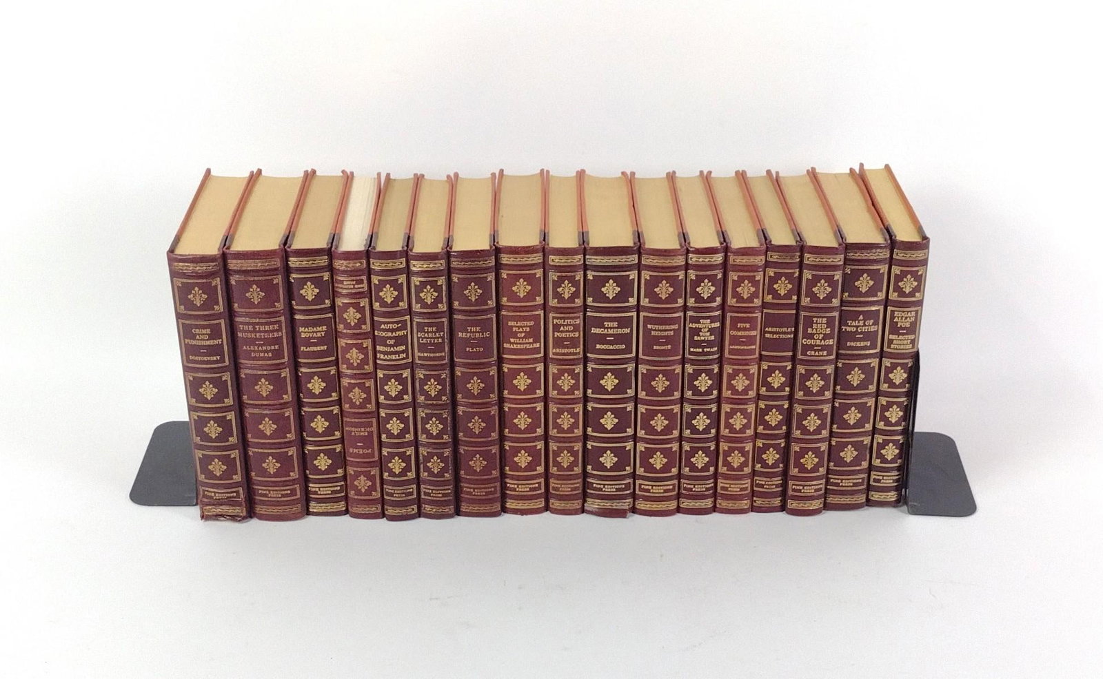17 "Fine Editions Press" Leather-Bound Volumes Incl. Dumas & Crane: Books in good condition. Books measures 8-1/4" x 5-3/4". 