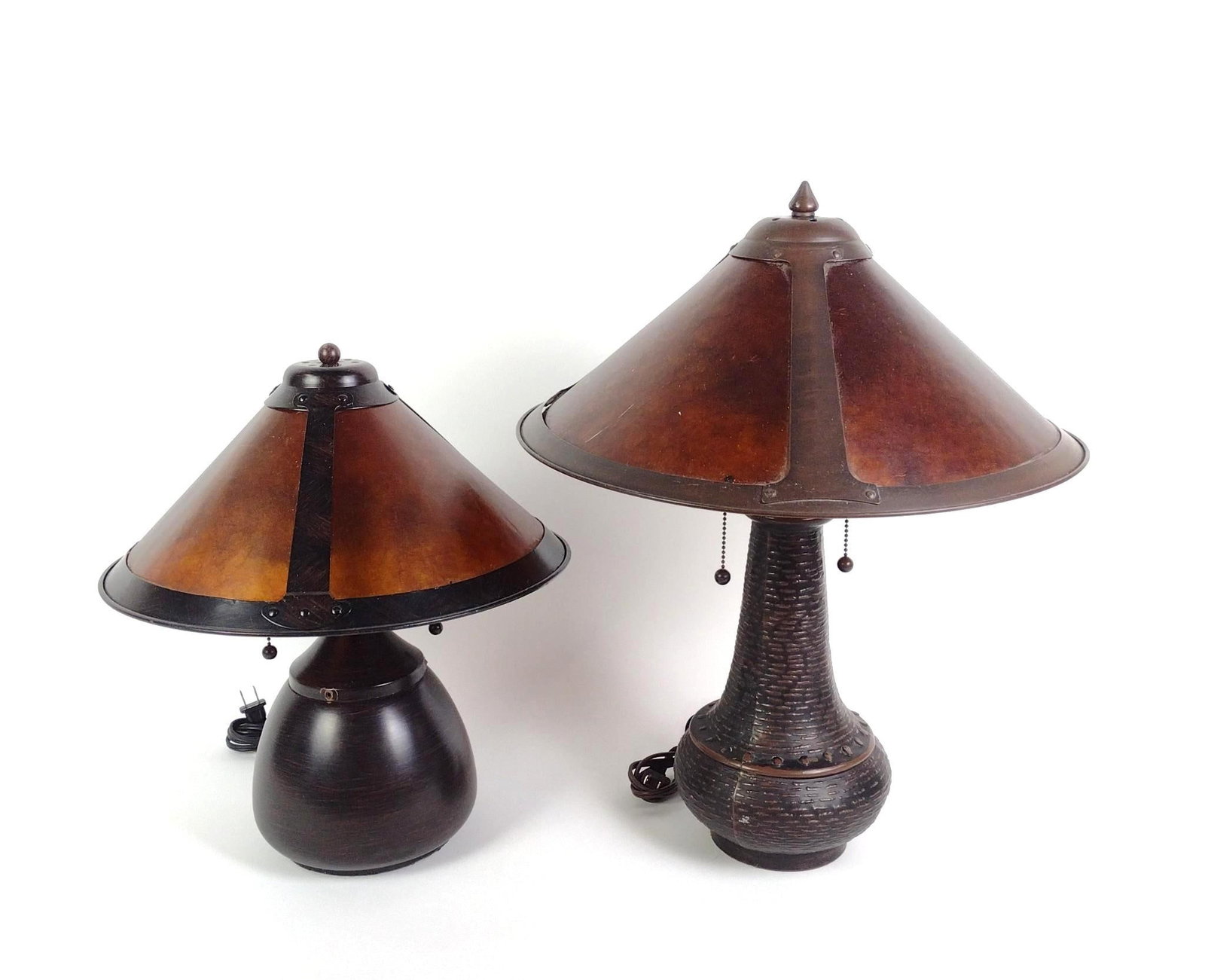 Meyda Lighting 22210 Van Erp Table Lamp & Dirk Van Erp Mission-Style Table Lamp: Taller lamp measures 17" x 17" x 22" and shorter lamp measures 15" x 15" x 18-1/2". 