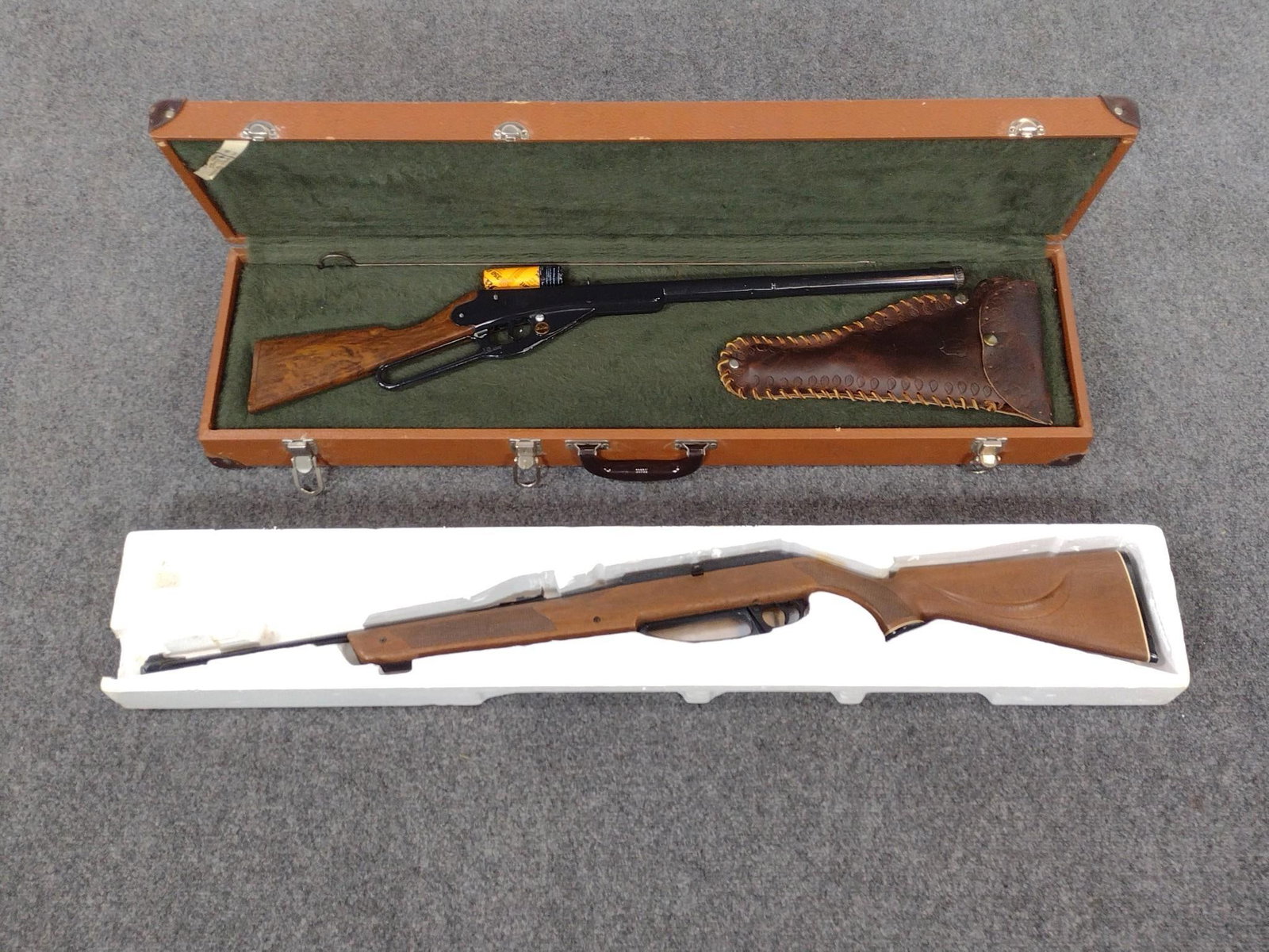 3 Daisy BB Guns Incl. Model 188 Air Pistol: Case measures 9-1/2" wide x 36" long x 4" high. 