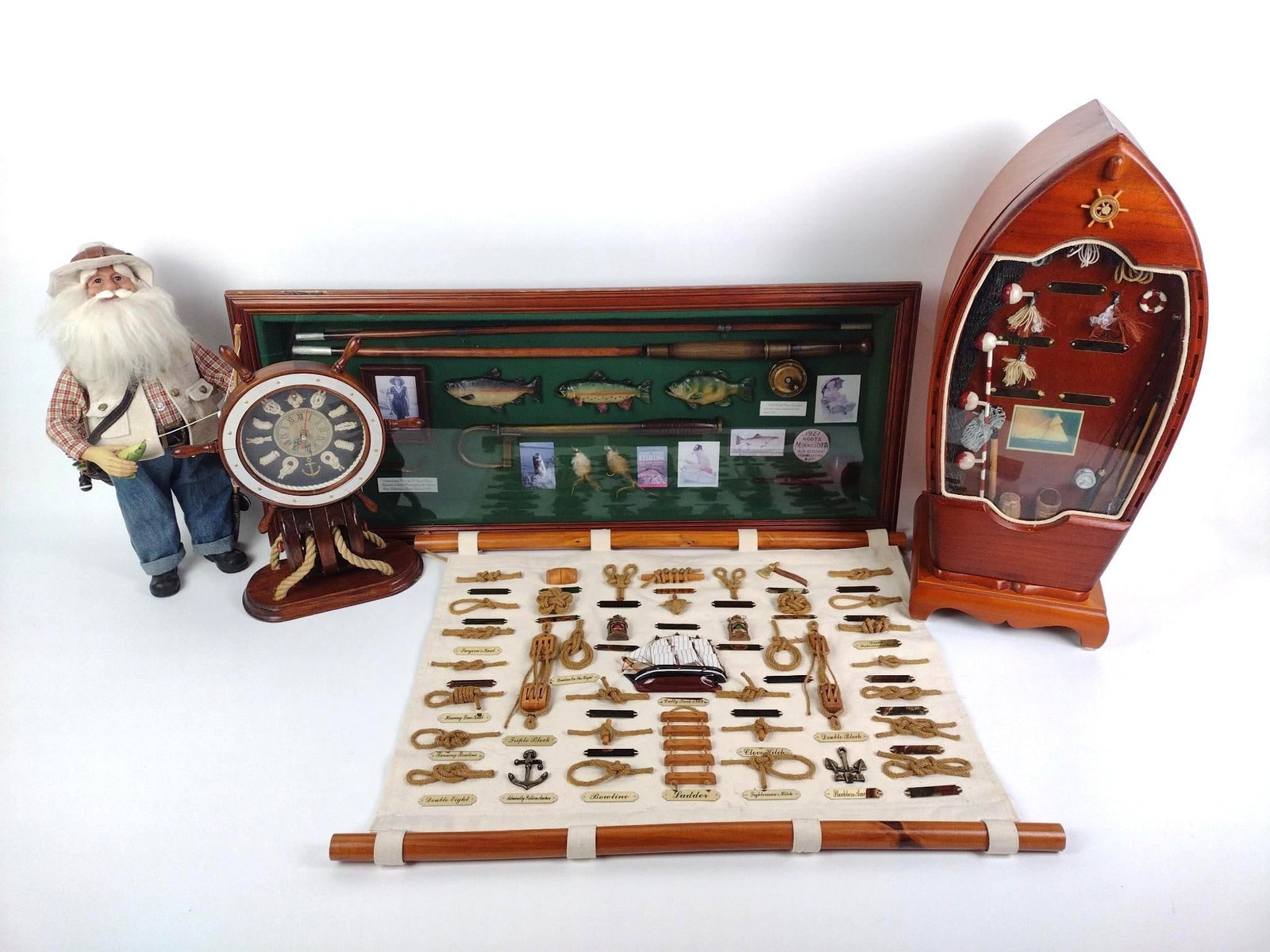 Fly Fishing and Maritime Decor: Displays measure 10" to 33-1/4" wide x 3-1/4" to 7-1/2" deep x 13-1/2" to 22-1/2" high. 