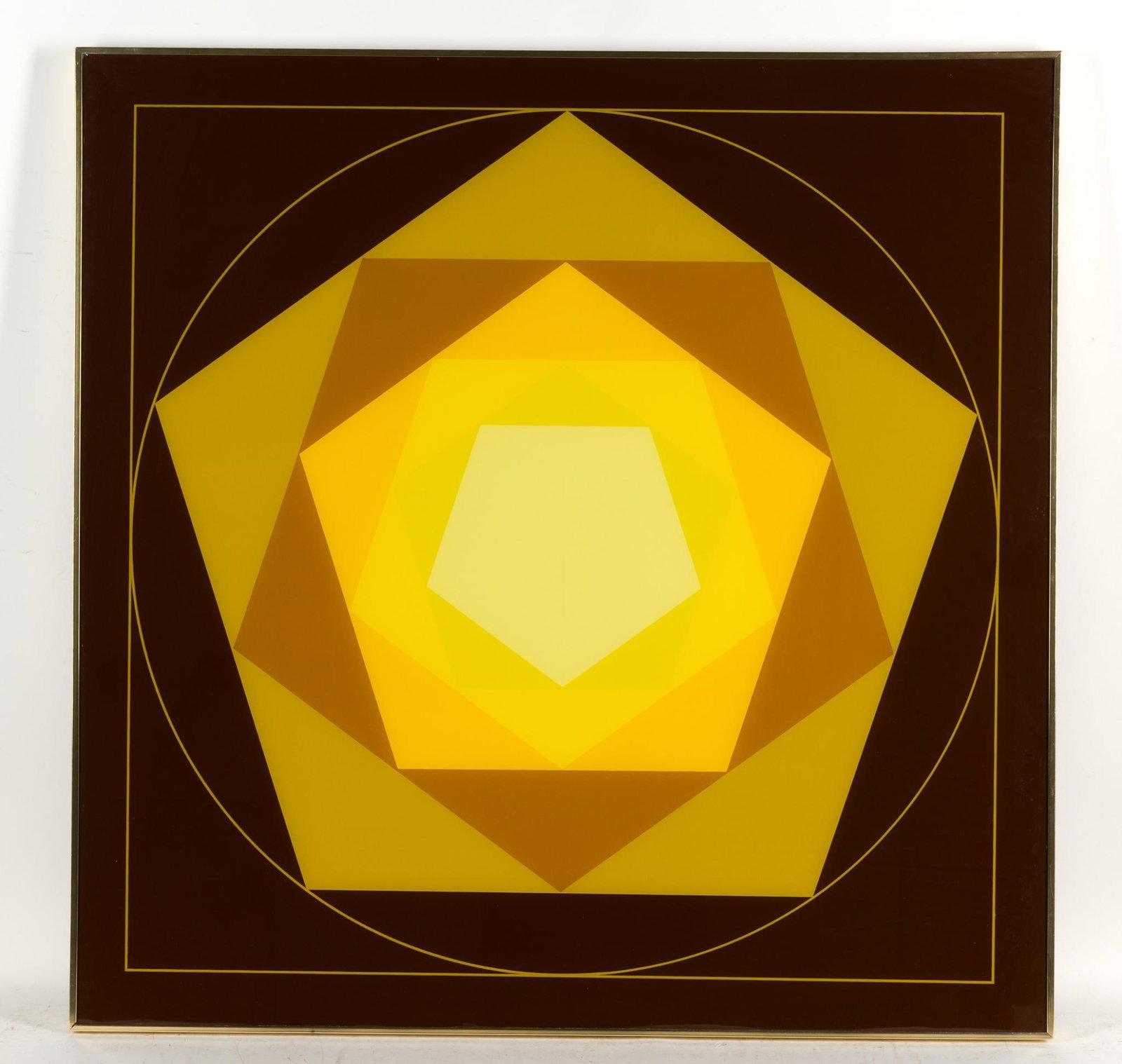 Framed Op Art Geometric Reverse Painting (1 of 2)