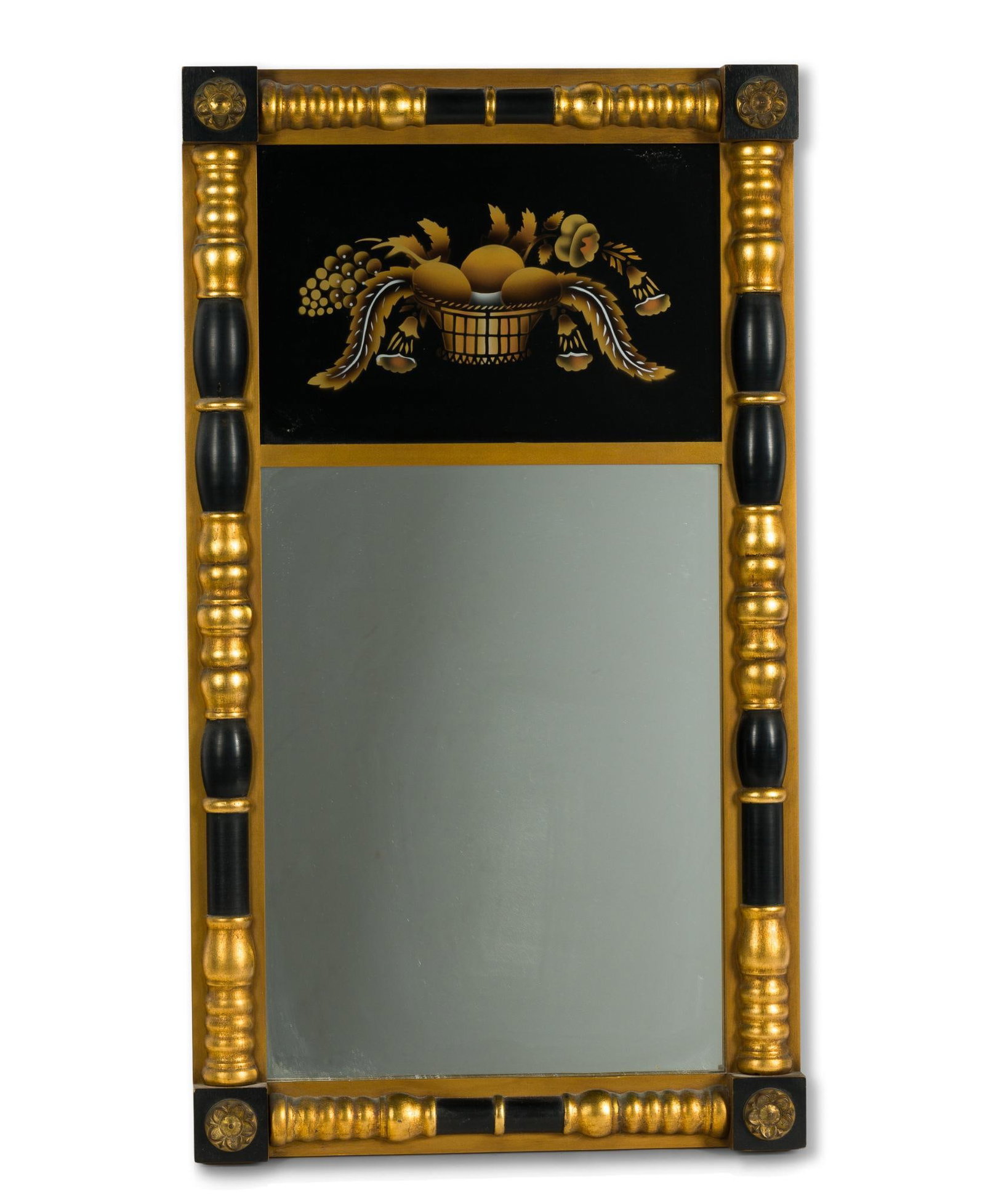 Federal Style Painted Mirror: 31-1/4" high x 17-3/8" wide. 