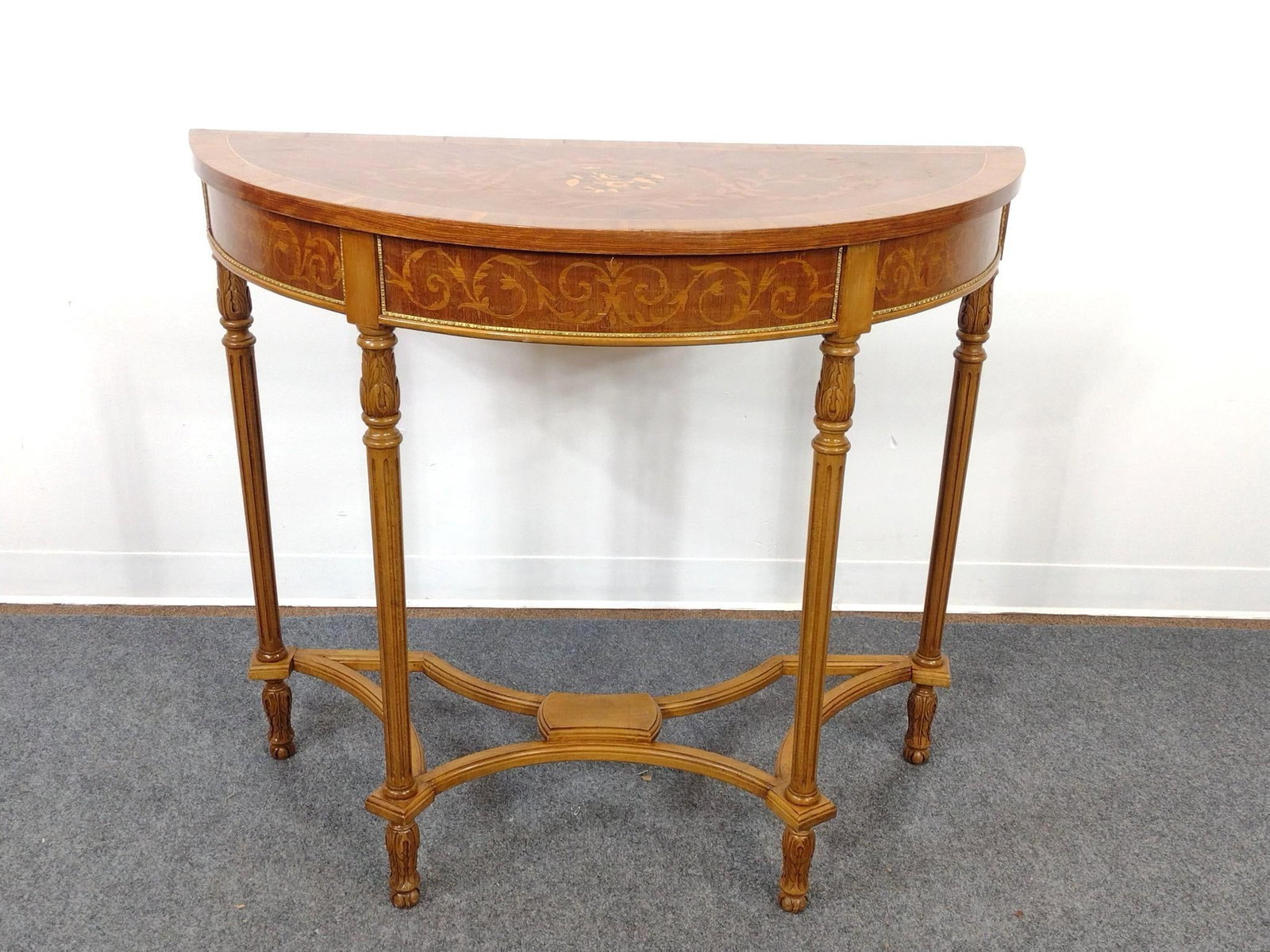 Inlaid Demilune Console Table (1 of 5)