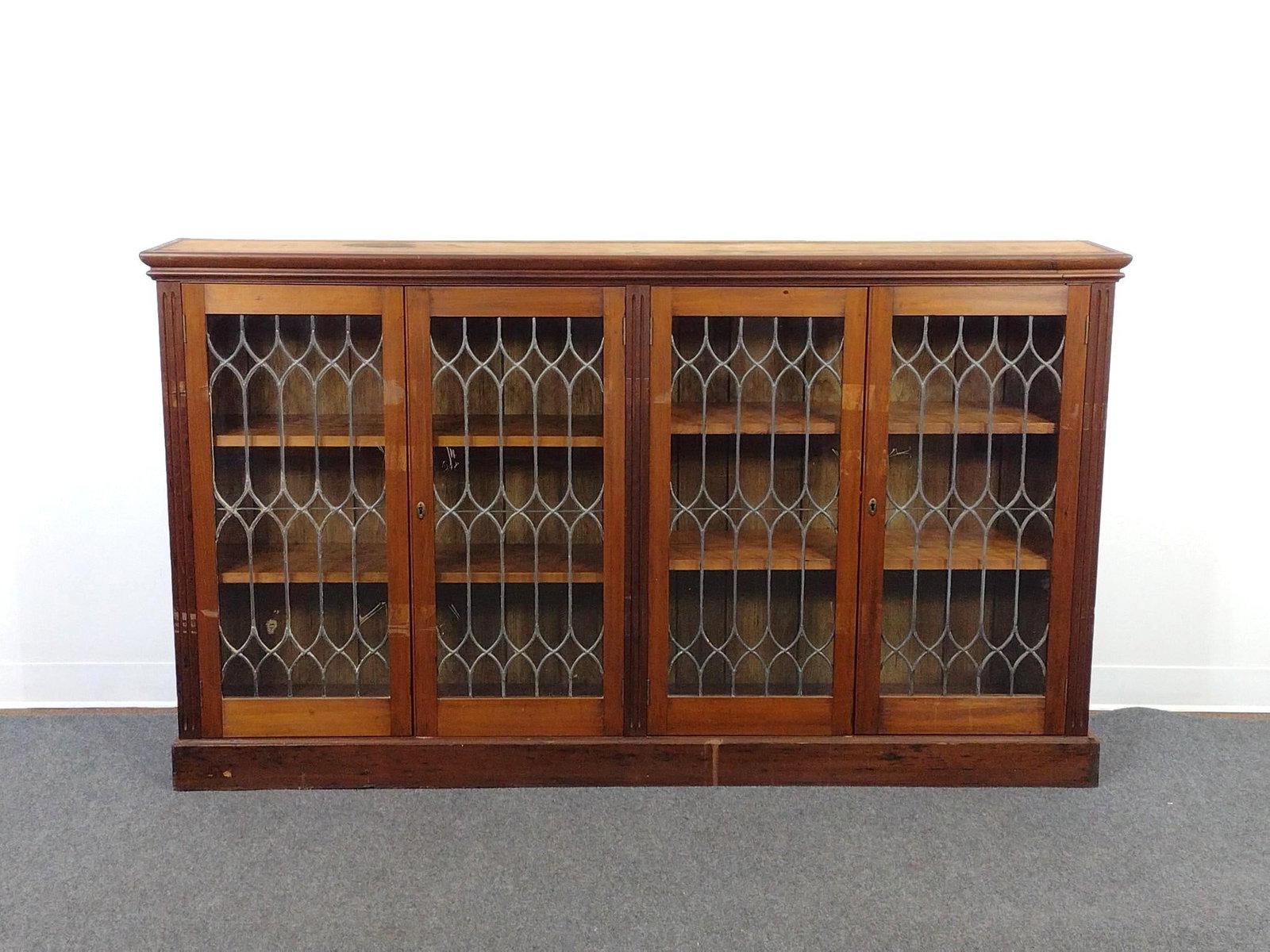Glass Door Low Bookcase Library Cabinet (1 of 8)