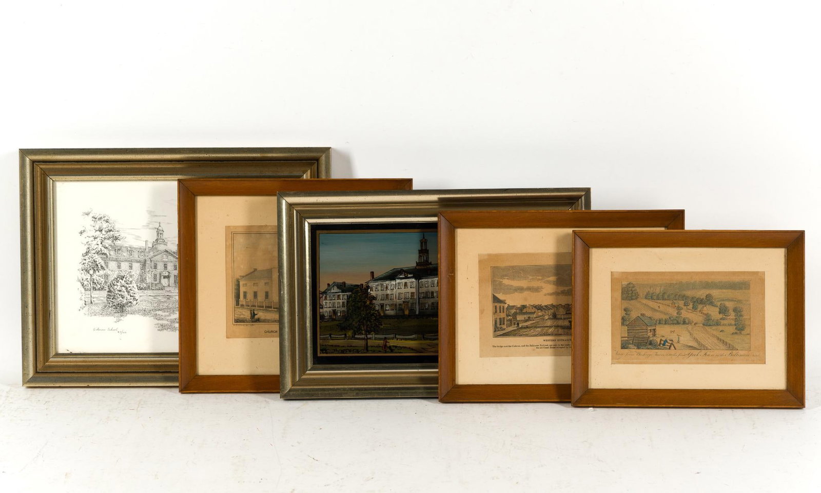 5 Framed Historic Architectural Prints and Landscapes (1 of 5)