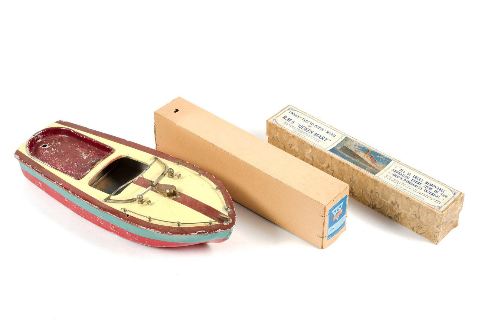 2 "HMS Queen Anne" Models & Model Sakai Seisakusho Motor Boat (1 of 6)