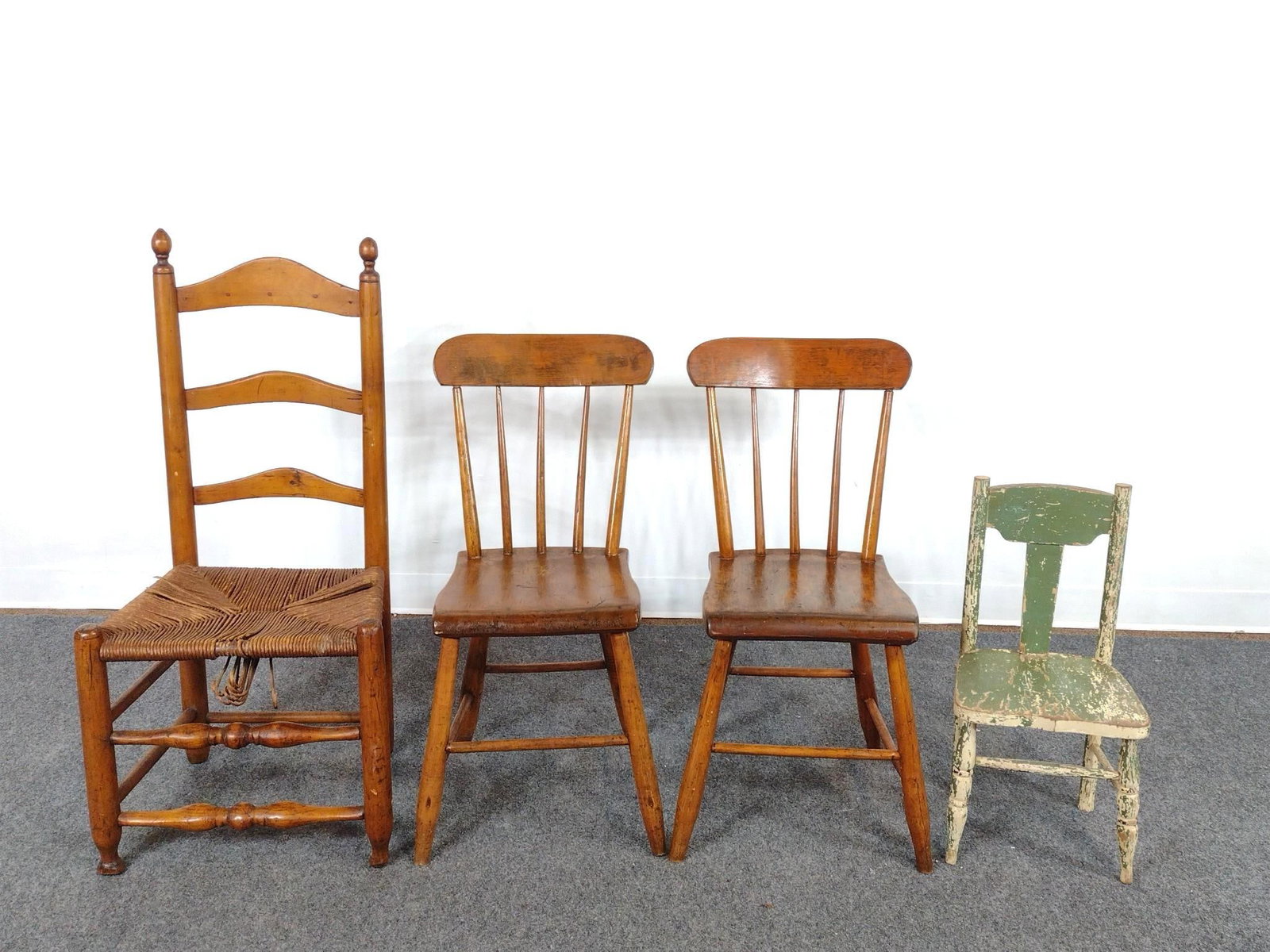 4 Antique Chairs Incl Child's (1 of 5)