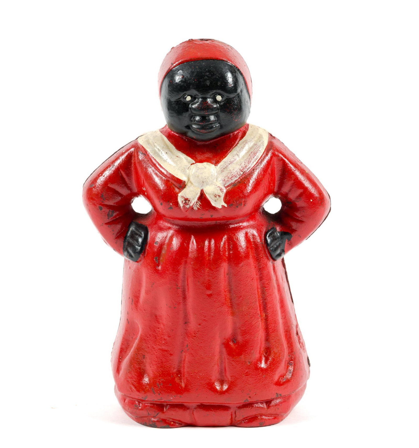 Vintage Cast Iron Black Americana "Mammy" Bank: Bottom marked Wendy Hughes 4-3/4" wide x 7-1/4" high. 