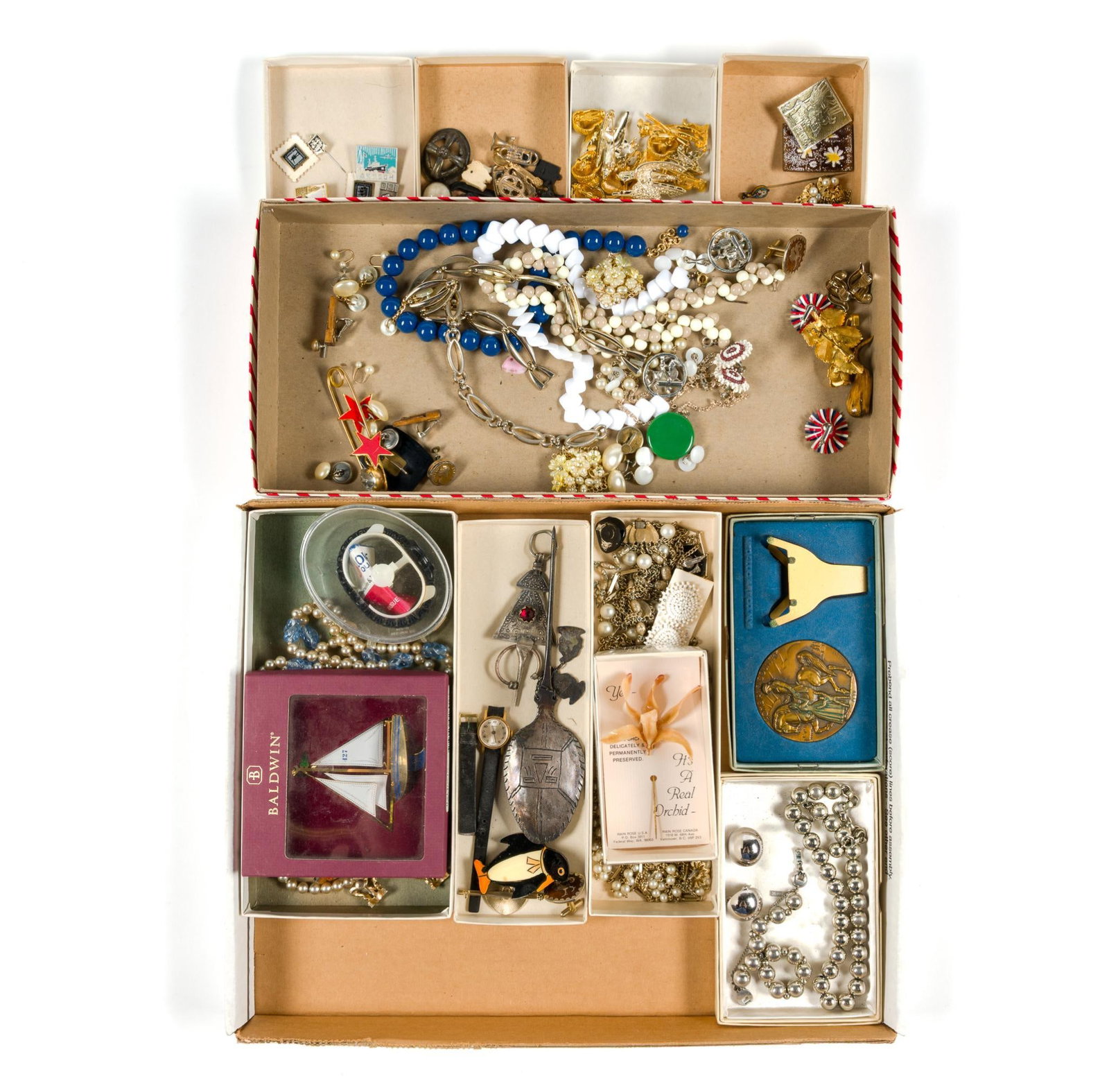 Costume Jewelry Incl. Kramer: Includes Kramer earrings and a Cloisonne stick pin. Largest piece measures 7-3/4" in length and smallest piece measures approximately 1/4".