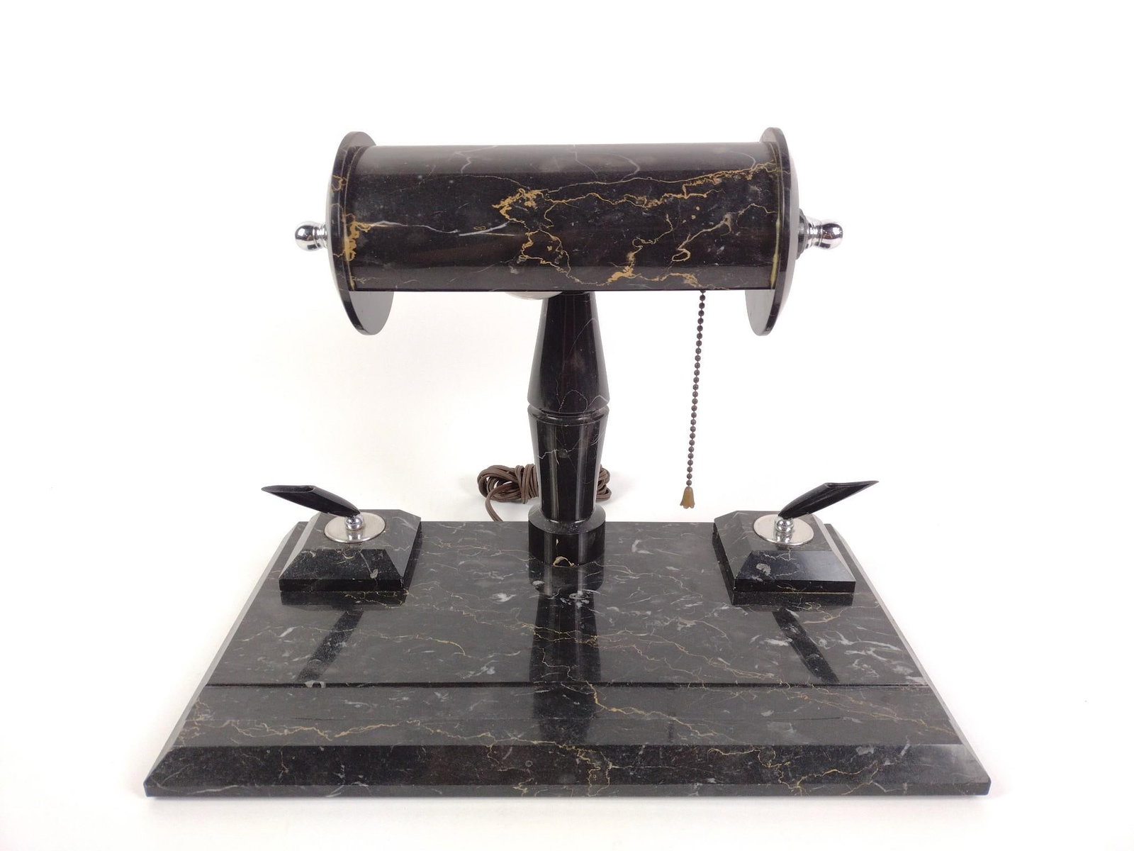 Marble Executive Desk Lamp With Pen Holder Set (1 of 3)
