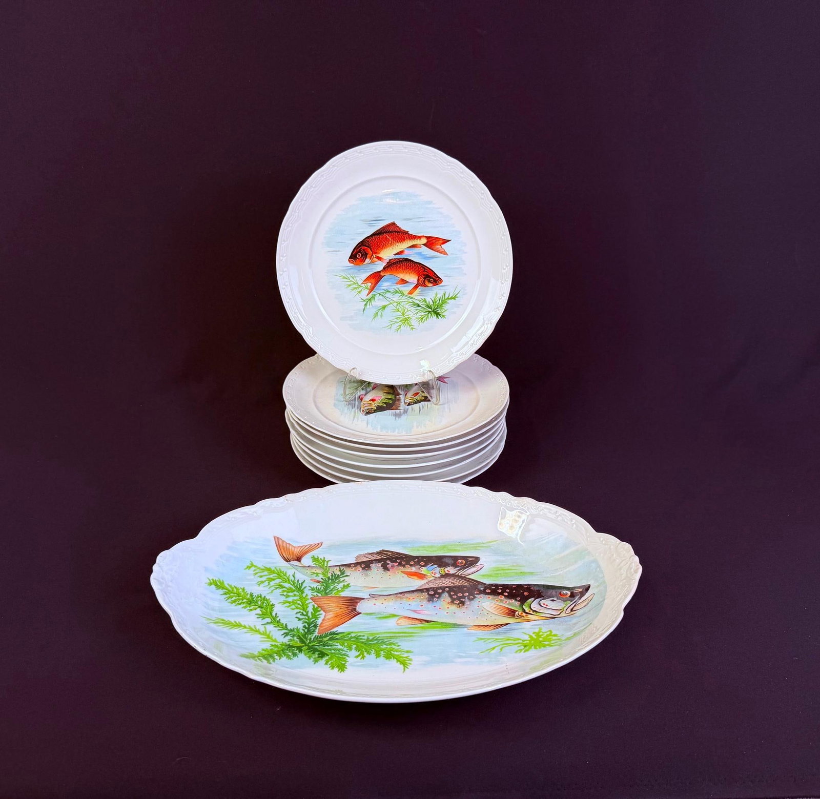 8 Henry Birks & Sons Fish Plates & Platter (1 of 2)