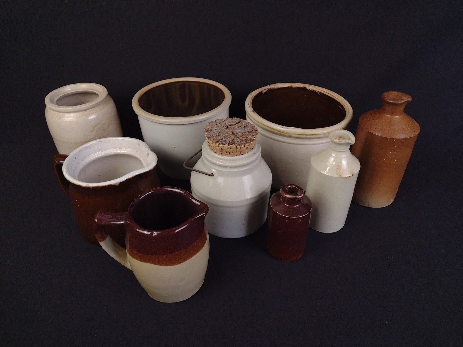 9 Pcs Stoneware and Utility Crocks (1 of 4)
