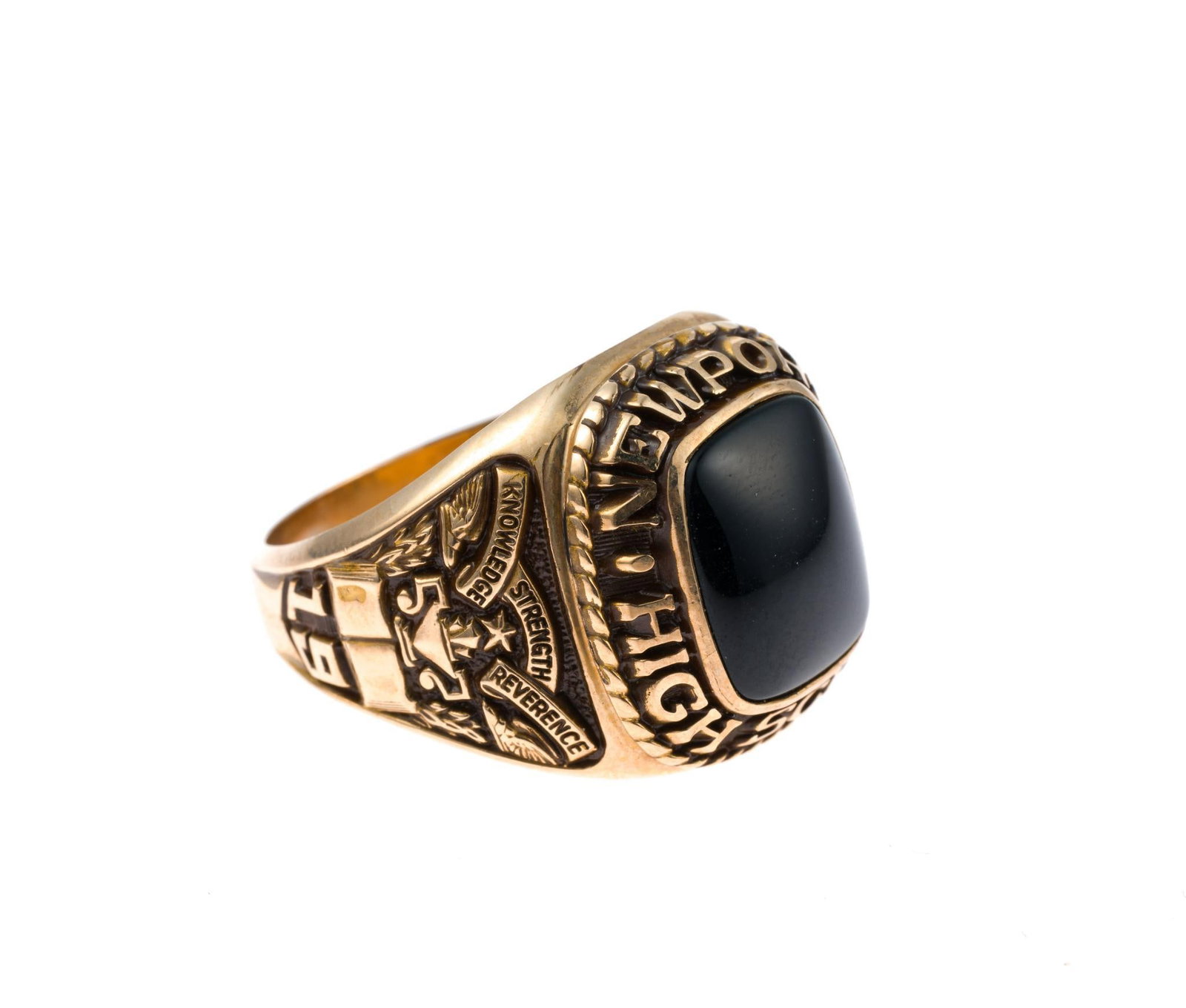10K Gold Class Ring: Newport High School, Pennsylvania. A size 9 class ring from the 1977. It weighs 12.7 grams.