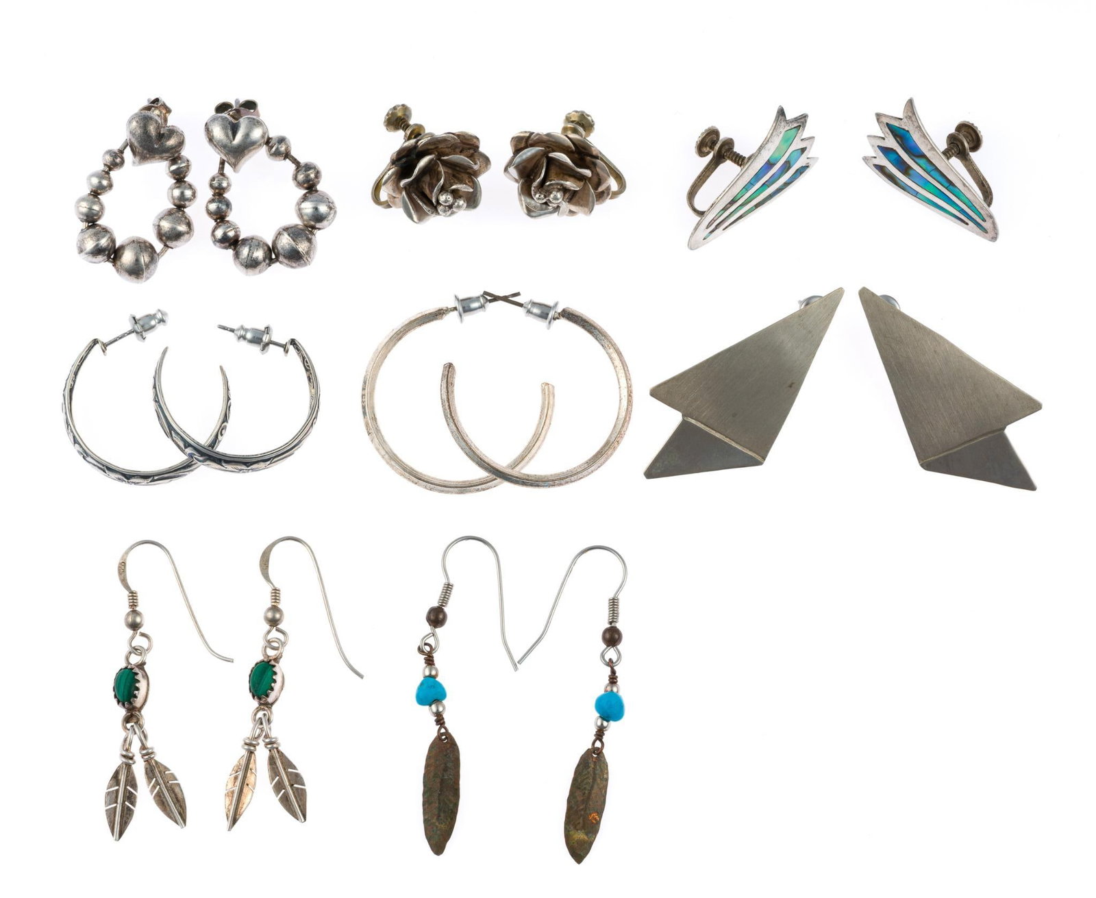 8 Pairs Sterling Silver Earrings (1 of 4)