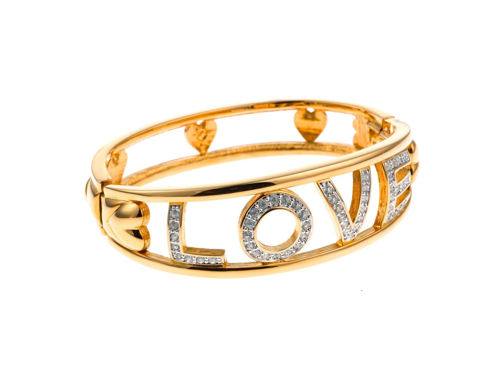 Swarovski "Love" Bracelet: With original bag. Inside diameter 2-1/2". 