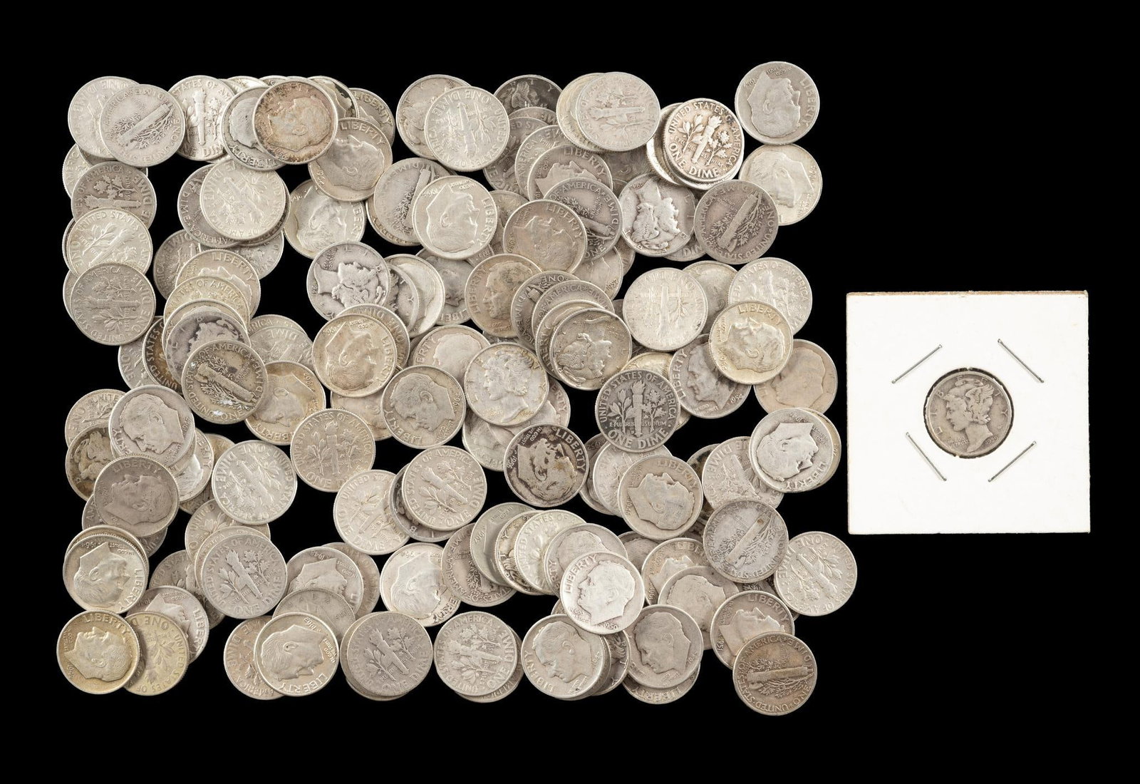 Silver Roosevelt And Mercury Dimes (1 of 3)
