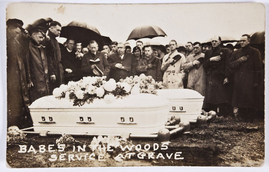 Babes in the Woods Murder Real Photo Postcard Dec 01, 2013 Cordier