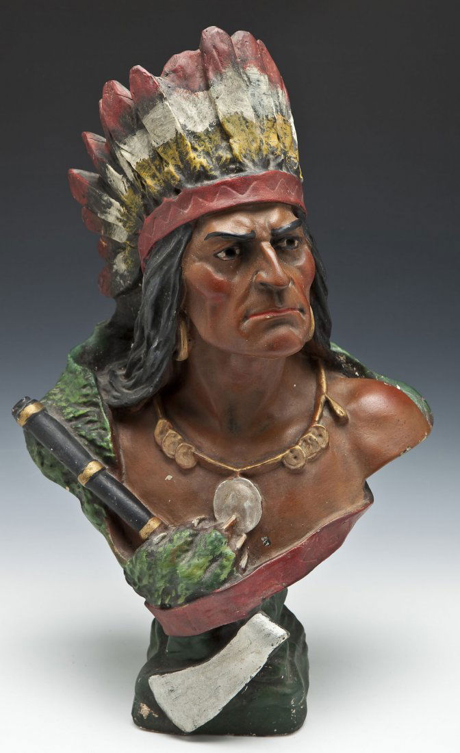 Chalkware Cigar Store Indian Bust Feb 01, 2014 Cordier Auctions