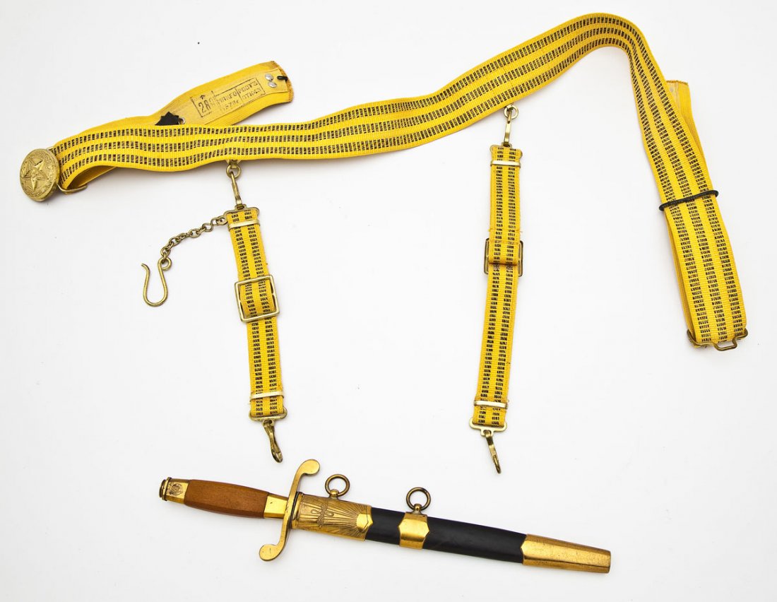Soviet Air Force Dress Dagger with Scabbard: DESCRIPTION: Soviet Air Force dress dagger with scabbard and airplane marked belt and hanger. One ricasso stamped with serial number, other ricasso stamped with maker's mark over "58". Kremlin and pro