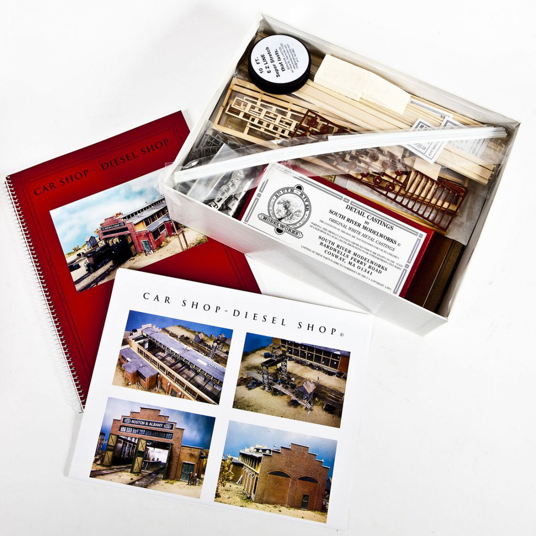 South River Model Works Car Shop-Diesel Shop #240: DESCRIPTION: South River Model Works Car Shop-Diesel Shop kit #240. HO scale. CONDITION: Unused in original box.