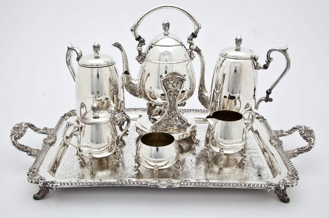 7 Piece Sheridan Silver Plate Tea Set