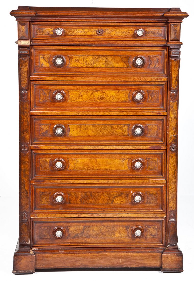 Victorian Side Lock High Chest of Drawers