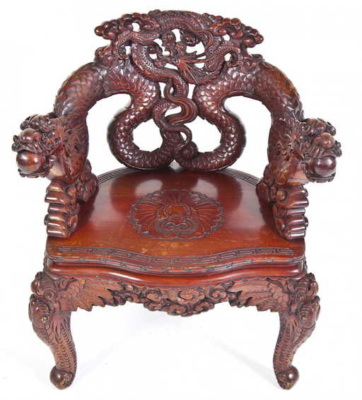 Chinese Carved Dragon Chair - Chinese Carved Dragon Chair