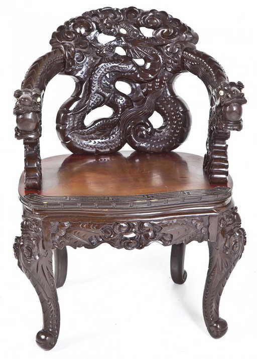 Chinese Carved Dragon Chair - Chinese Carved Dragon Chair