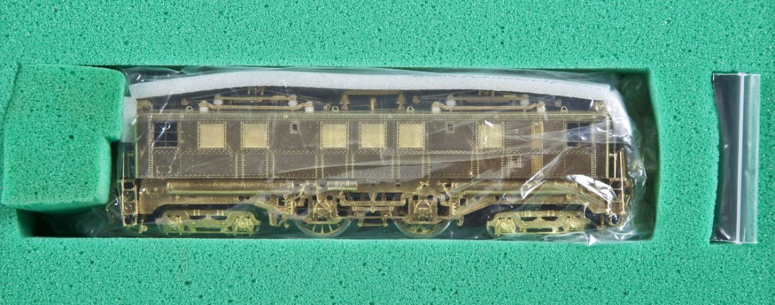 Overland/Ajin PRR 01c Electric Brass Loco & Tender: DESCRIPTION: Overland Models PRR 01c Electric #7856-7857 brass locomotive made by Ajin Precision. CONDITION: Appears unused in original box.