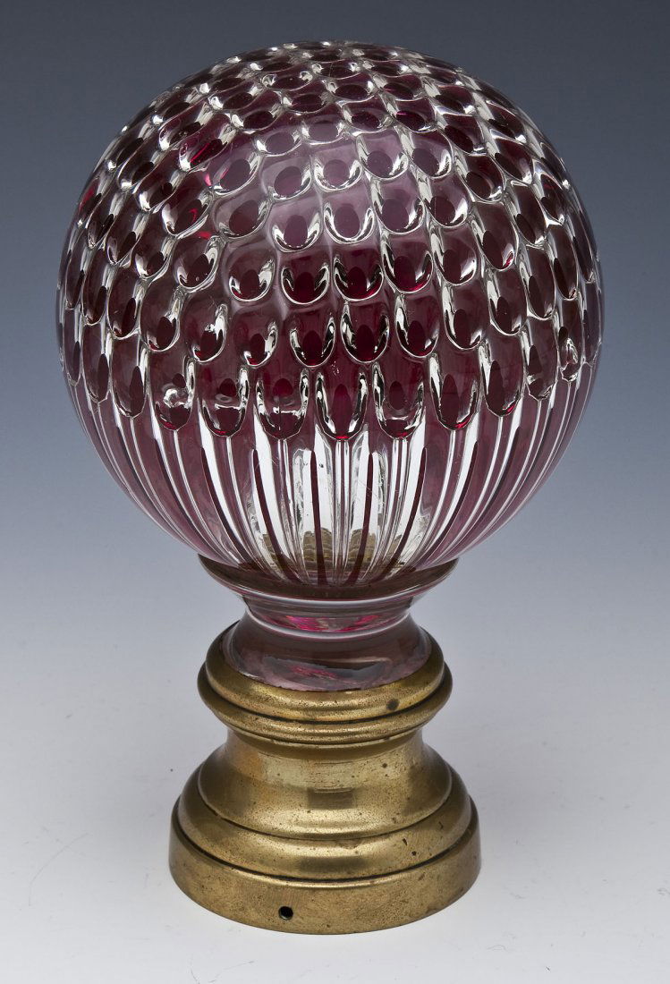 Victorian Blown Glass Newel Post Finial