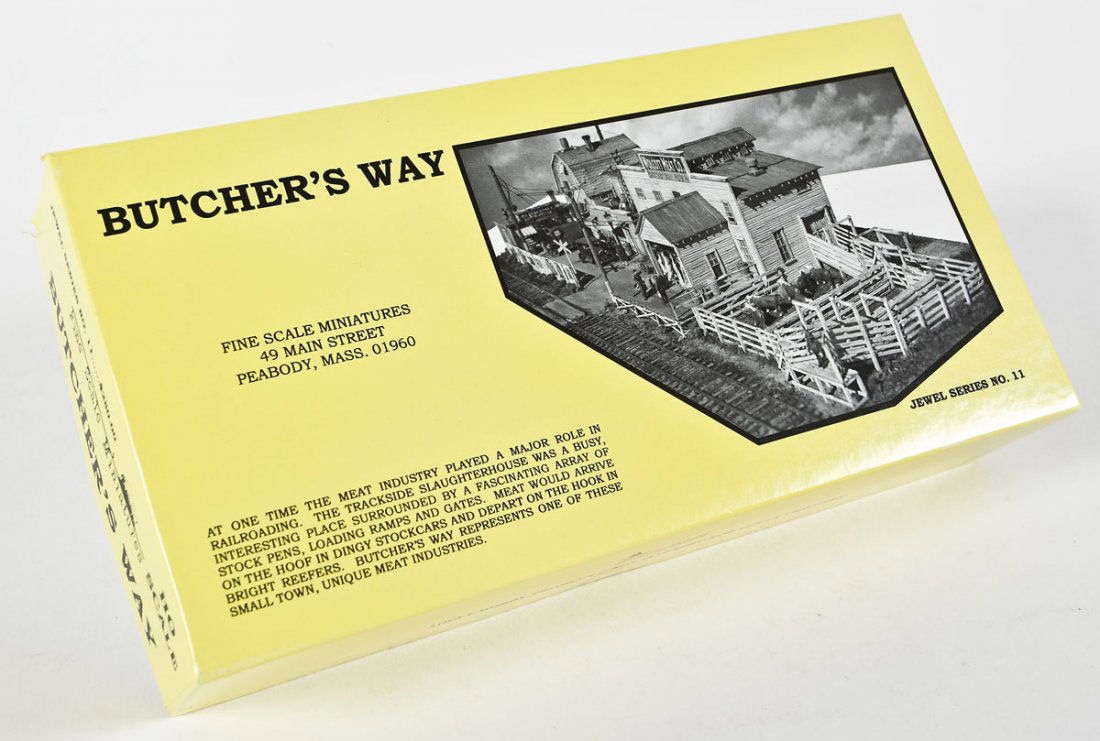 Fine Scale Miniatures Butcher's Way Kit #11: DESCRIPTION: Fine Scale Miniatures Butcher's Way Jewel Series kit #11. CONDITION: Unused and sealed in original box.