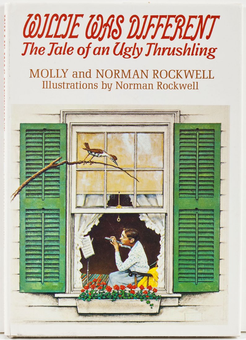 Norman Molly Rockwell Signed Willie Was Different: DESCRIPTION: Willie Was Different The Tale of an Ugly Thrushling by Molly and Norman Rockwell. Illustrated by Rockwell. Published by Funk & Wagnalls, New York. Cream buckrum cover with pictorial dustj