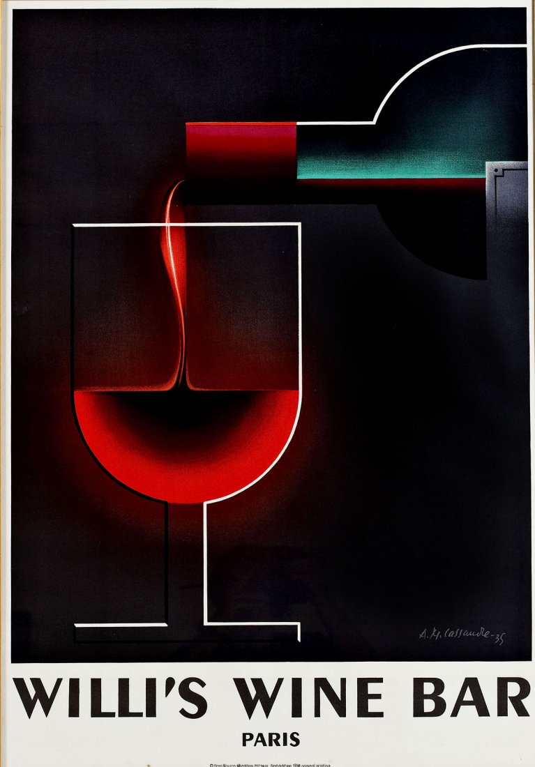 Willi's Wine Bar Paris First Edition 1984 Poster
