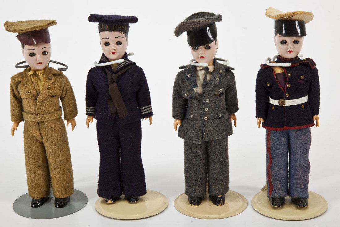 4 Vintage Military Dolls (1 of 2)