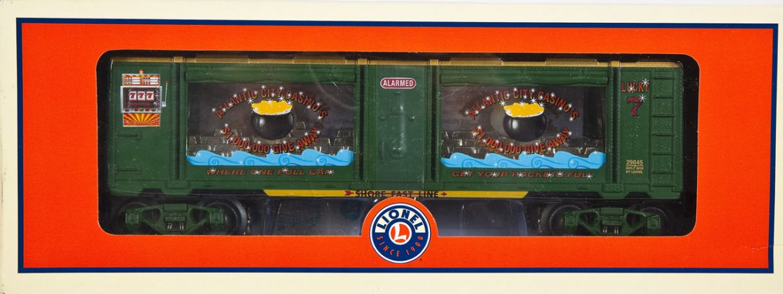 Lionel AC Money Transport Car #6-29645: DESCRIPTION: Lionel O Gauge Atlantic City Casino Money Transport Car #6-29645. CONDITION: Appears unused in the original box.