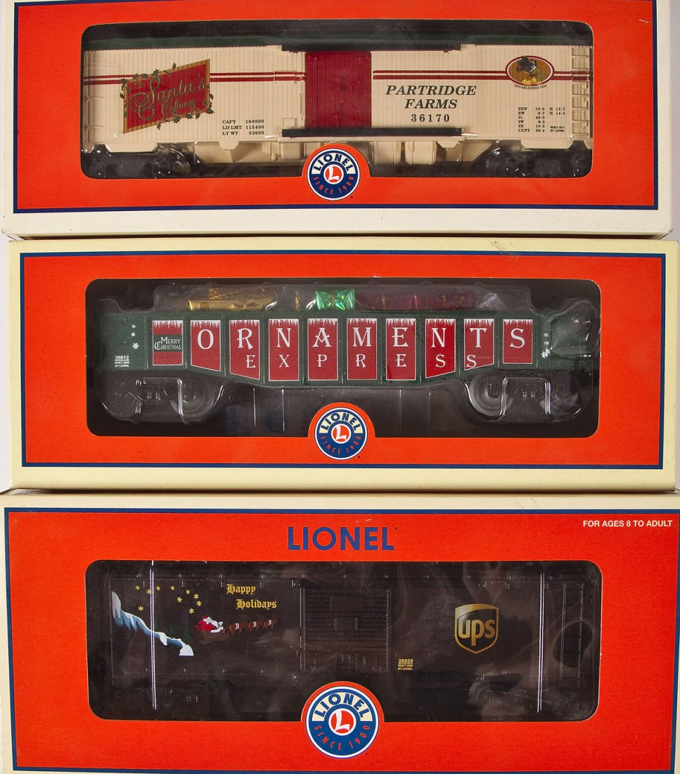 3 Lionel Christmas Cars
