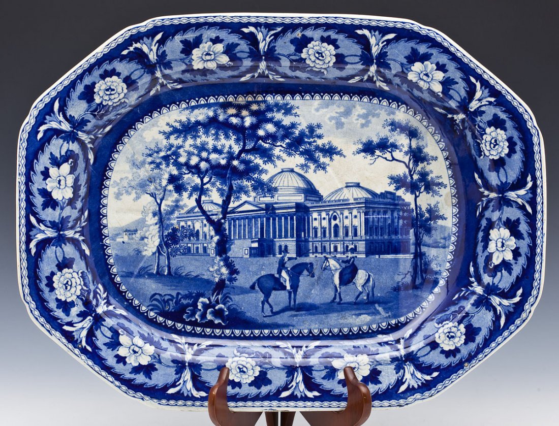 Large 19th C Ridgway Capitol Washington Platter: DESCRIPTION: Large 19th century Ridgway historical transferware serving platter in the Capitol Washington pattern. Marked "Beauties of America, Capitol Washington, J & W Ridgway". MEASUREMENTS: 20-3/4