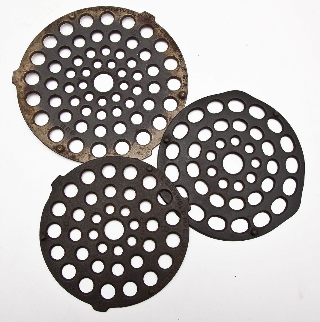 3 Griswold Trivets No. 8, 9 & 10 (1 of 2)