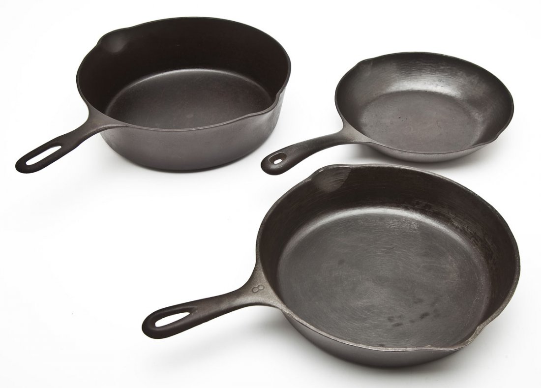 3 Pcs Cast Iron incl Griswold Chef Skillet (1 of 2)
