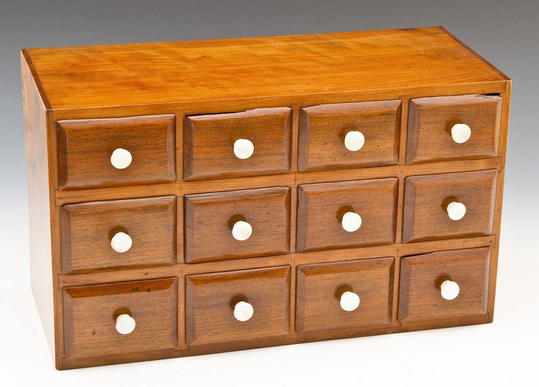 Early 12 Drawer Wooden Spice Box (1 of 7)