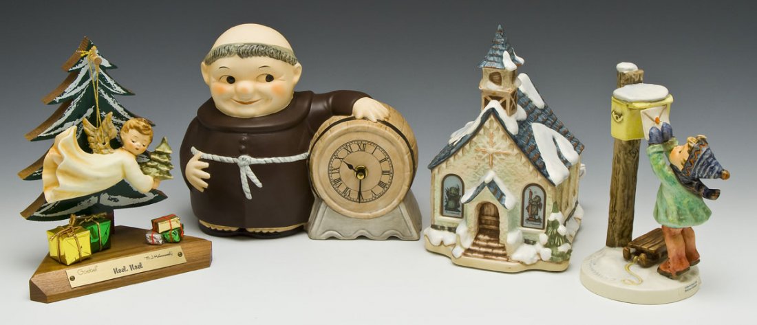 Goebel Monk Clock & 3 Hummel Figurines (1 of 2)