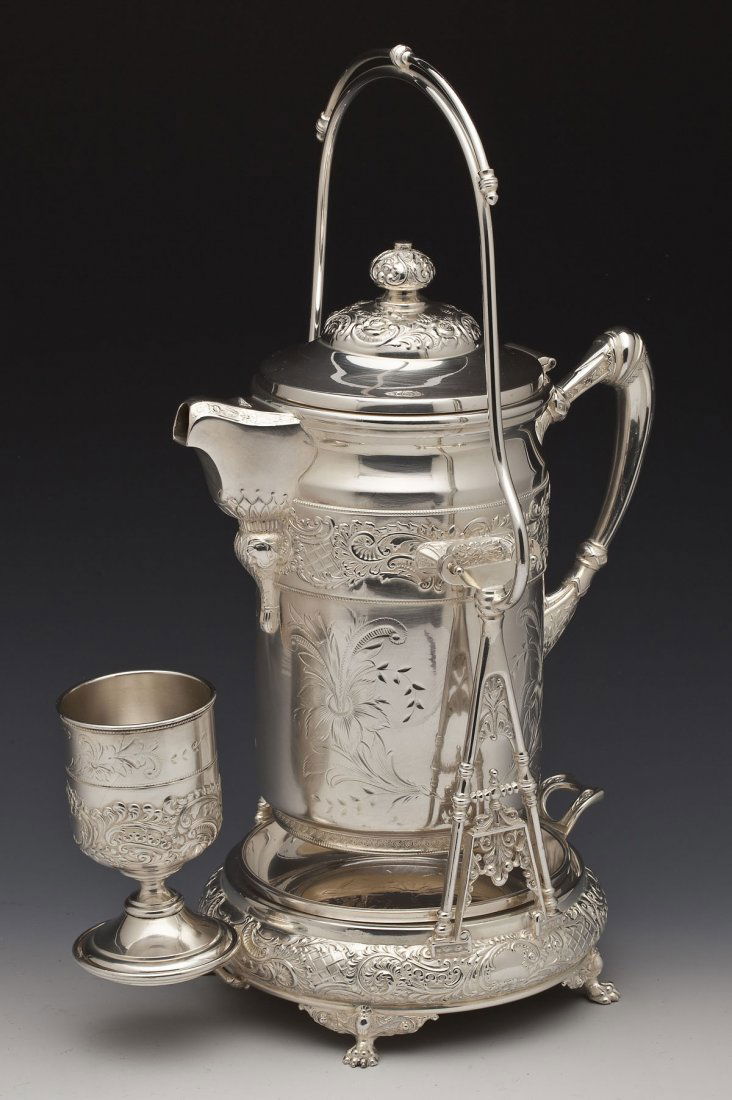 Wilcox Silverplate Ice Water Pitcher on Frame (1 of 4)