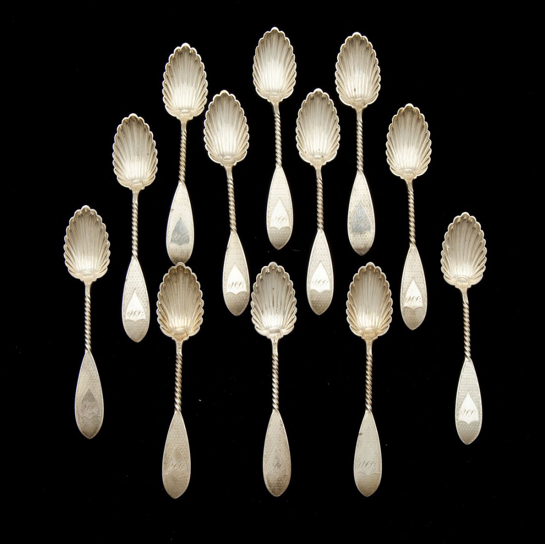 12 Bailey & Co Coin Silver Citrus Spoons (1 of 3)