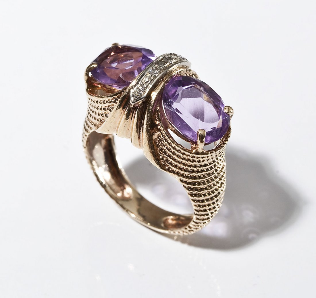 14K Amethyst & Diamond Ring (1 of 3)